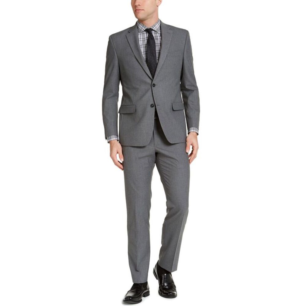 Izod Mens Classic-Fit Suits 38 Regular Grey Pants 32 Waist - NWT $395